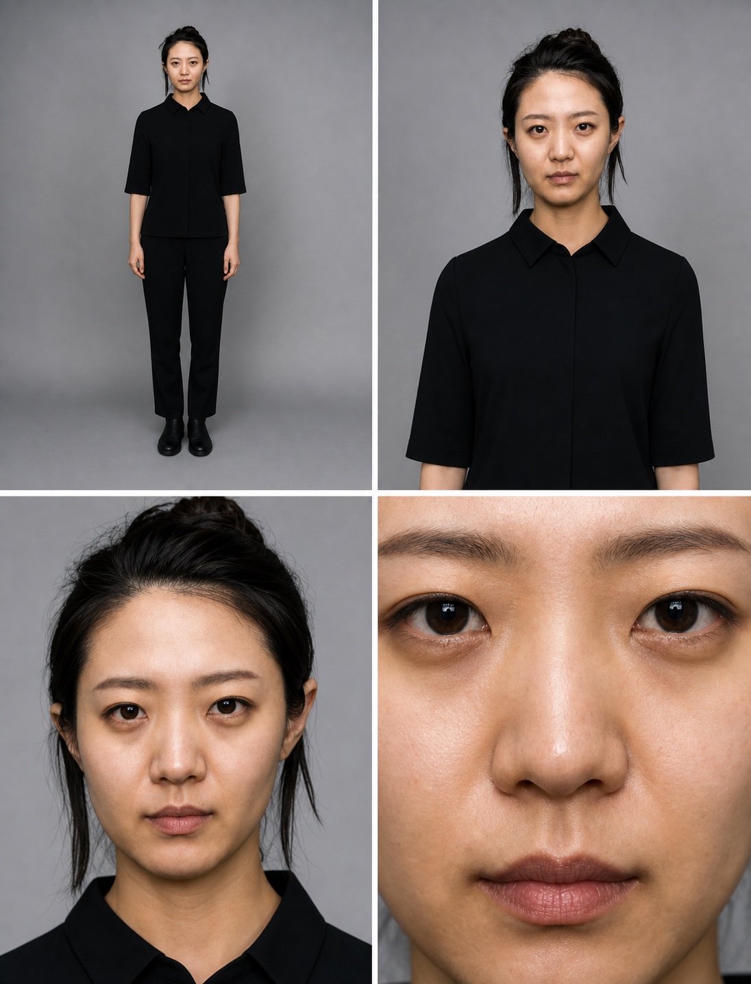 ภาพจำลอง แสดงผลของระยะกล้องและความยาวโฟกัสต่อสัดส่วนใบหน้า